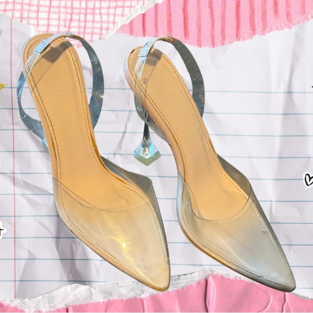 PRETTY LITTLE THING PVC Cinderella Point-Toe Heels
